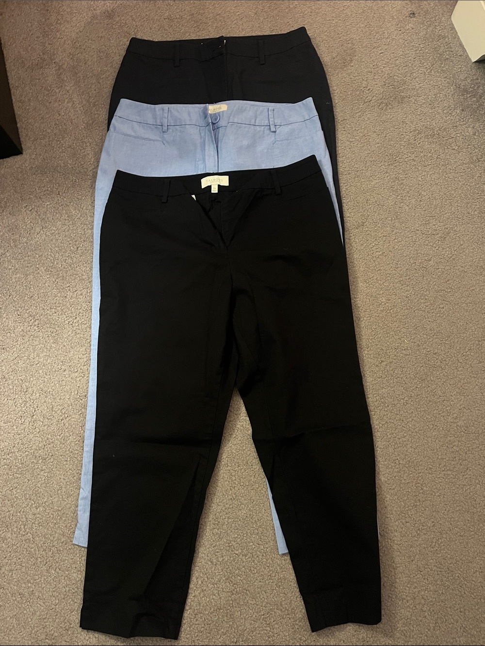 Talbots Women's Black, Navy and Light Blue Dress Pants Trio